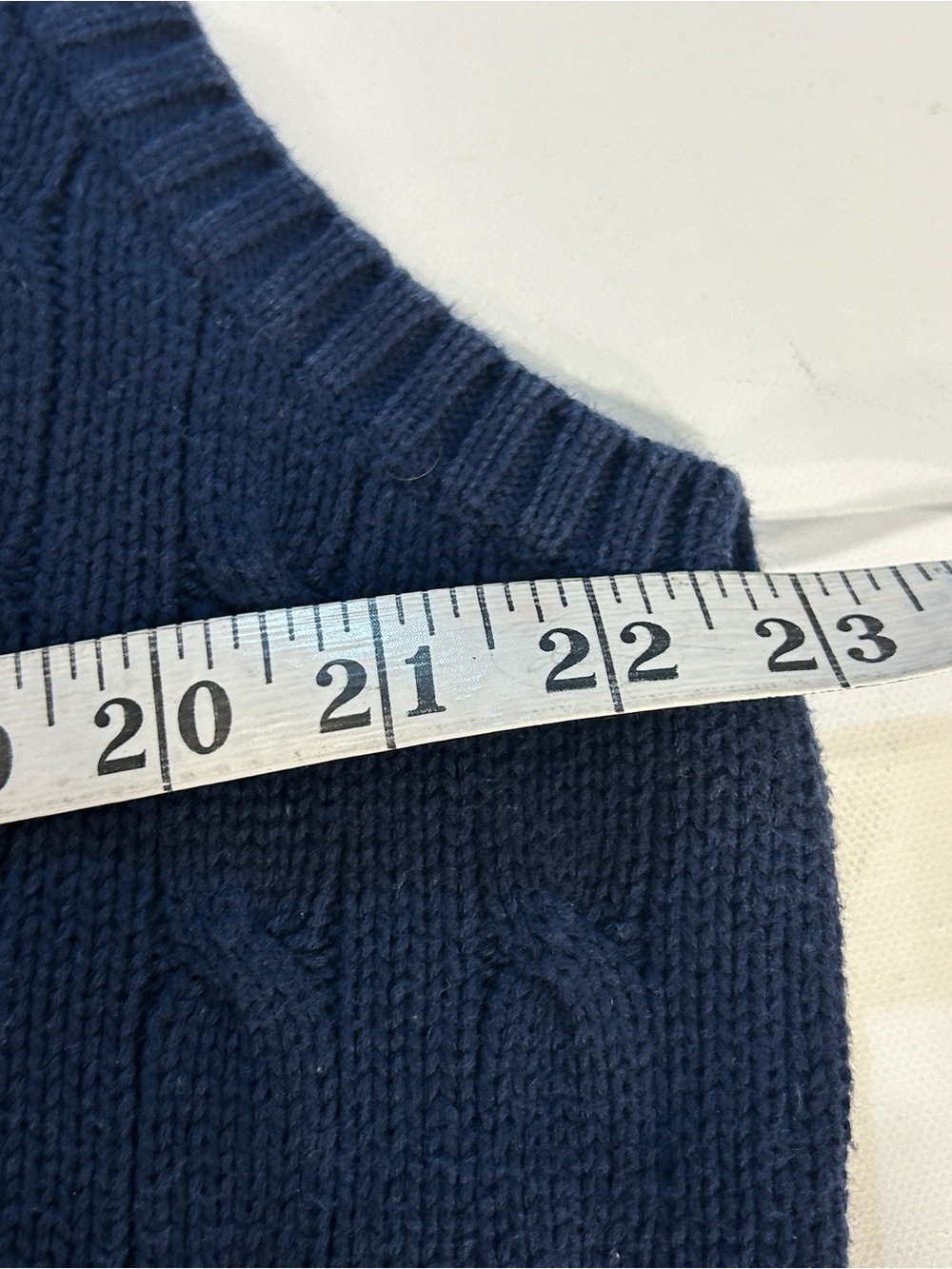 Navy Cable-Knit V-Neck Sweater Vest - Picture 7 of 8